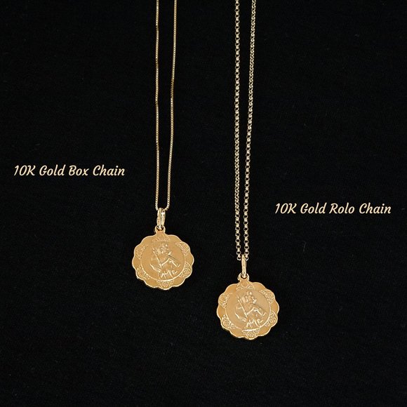 Genuine 10K Gold Saint Christopher Pendant Necklace Stamped 10K ITALY, - Picture 3 of 6